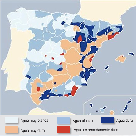 dureza del agua en España